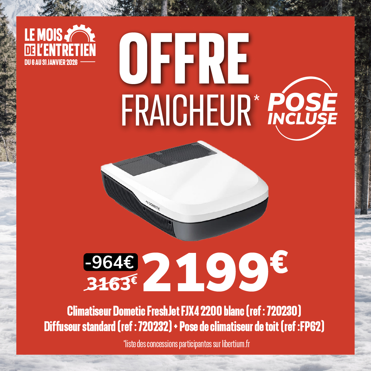 Une Offre givrée sur les climatisations jusqu'au 31 Janvier